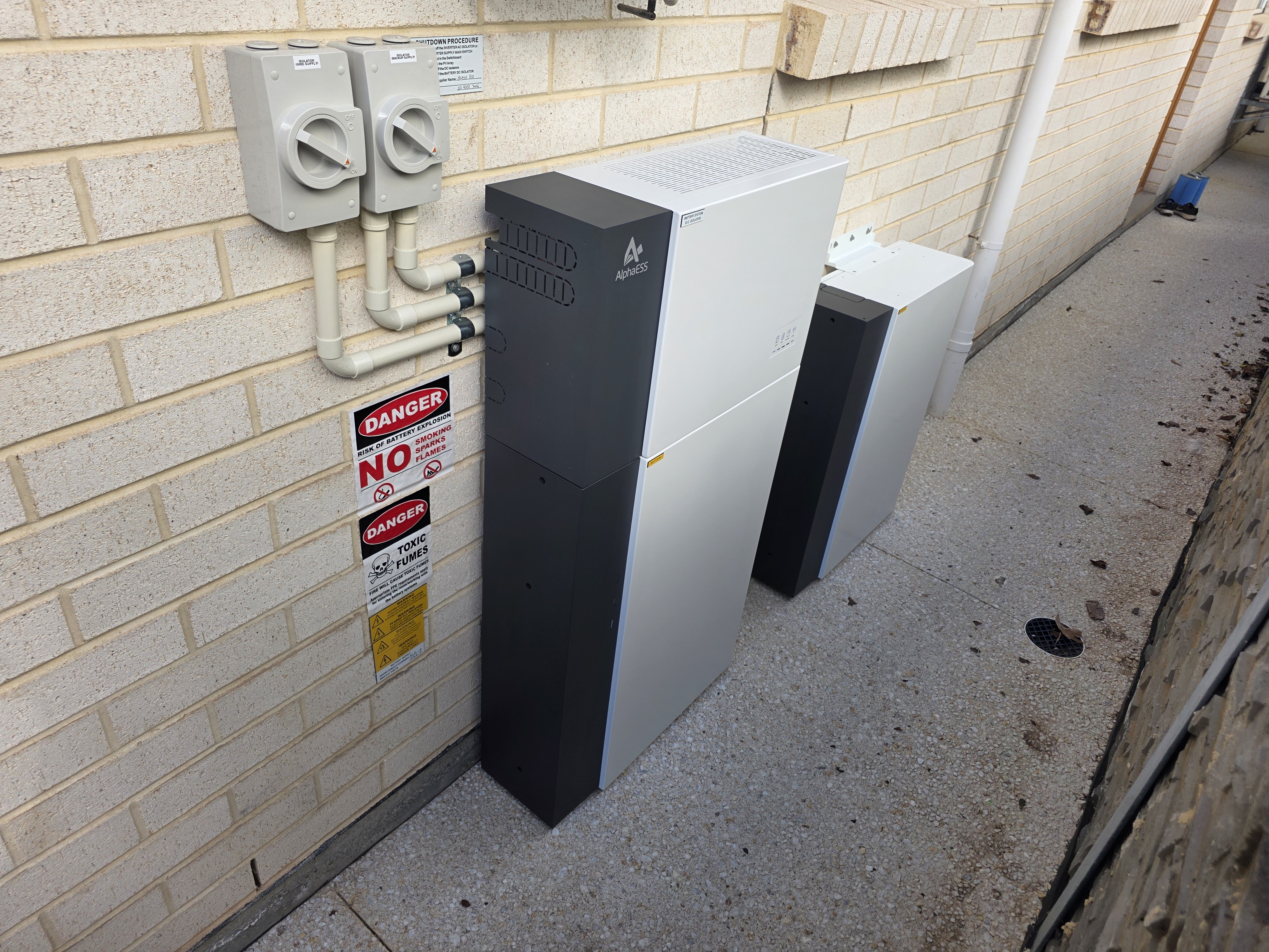 AlphaESS battery storage installed on an Adelaide property